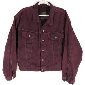 vtg LEVI'S Trucker Jean Jacket m L Denim Maroon